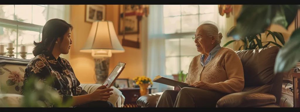 an attentive skilled nursing professional provides customized in-home physical therapy to an elderly patient in a warmly lit living room, emphasizing the dedication to personalized care and recovery.